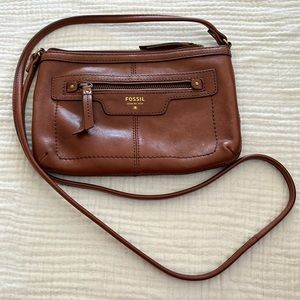 Brown Leather Fossil Crossbody Bag